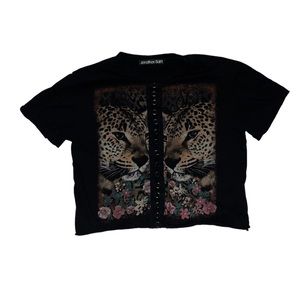 Jonathan saint Tiger cotton shirt with metal detailing
